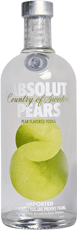 Absolut Pears 80 Proof Vodka Bottle