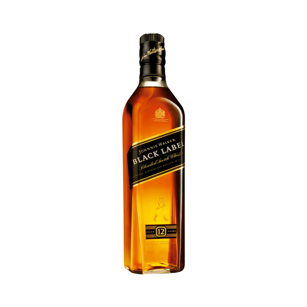 Johnnie Walker Black Label 80 Proof Aged 12 Years Blended Scotch Whisky Bottle