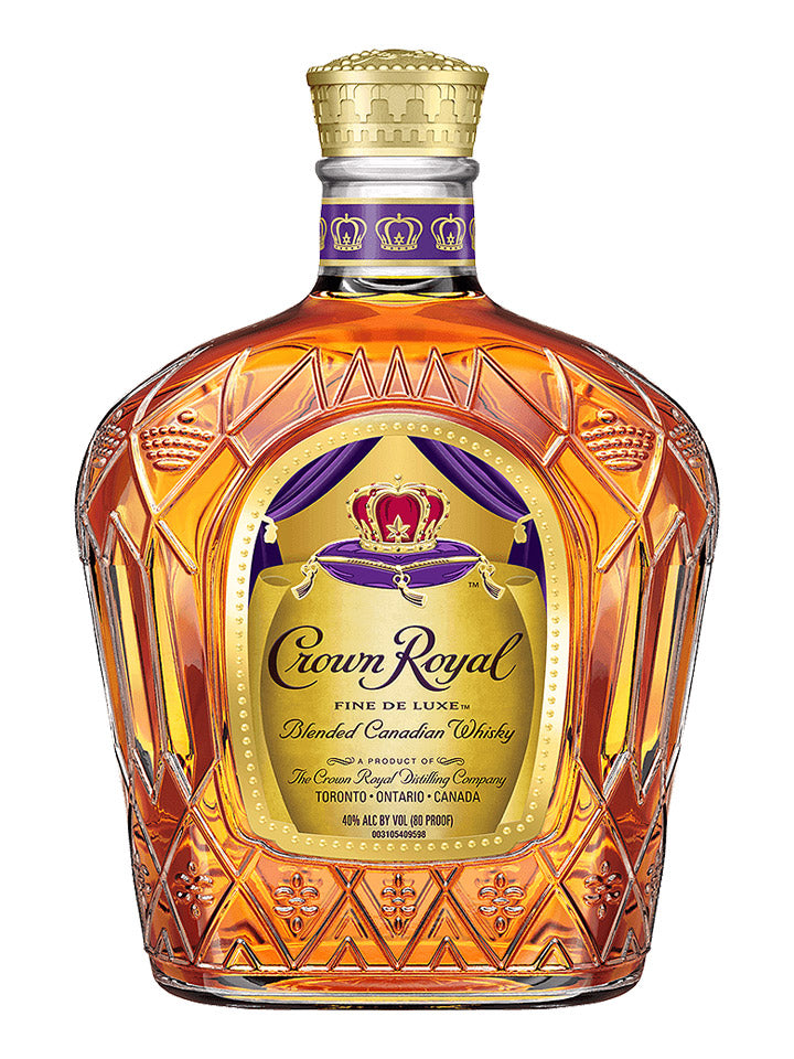 Crown Royal Fine De Luxe 80 Proof Blended Canadian Whisky Bottle