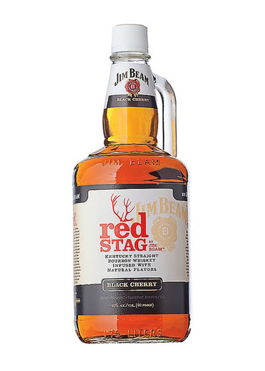 Jim Beam Red Stag 70 Proof Black Cherry Kentucky Straight Bourbon Whiskey Bottle