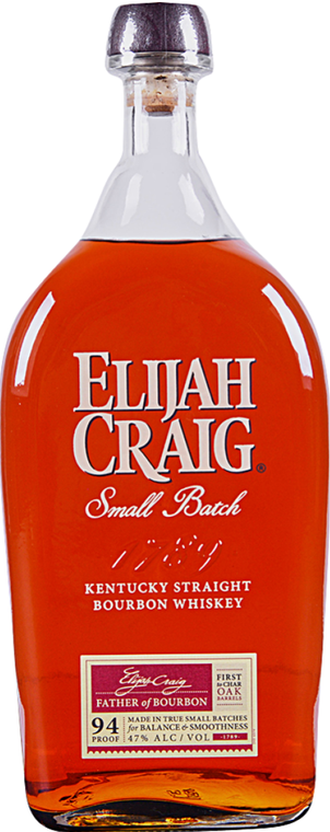 Elijah Craig Small Batch 94 Proof Kentucky Straight Bourbon Whiskey Bottle