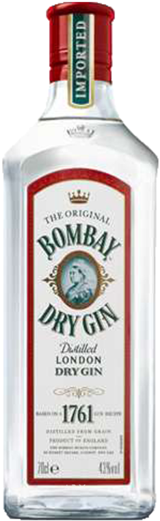 Bombay 86 Proof Distilled London Dry Gin Bottle