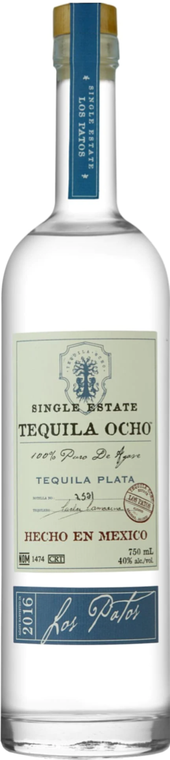 Single Estate Tequila Ocho Tequila Plata Bottle