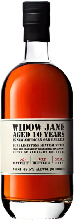 Widow Jane 91 Proof Aged 10 Years Bourbon Whiskey Bottle