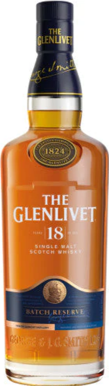 The Glenlivet Single Malt 18 Year Old Scotch Whiskey Bottle