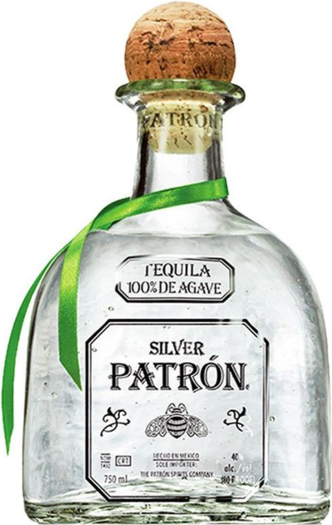 Patron 80 Proof Silver Tequila Bottle