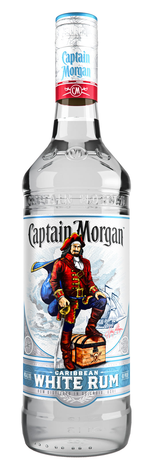 Captain Morgan 80 Proof Caribbean White Rum Bottle