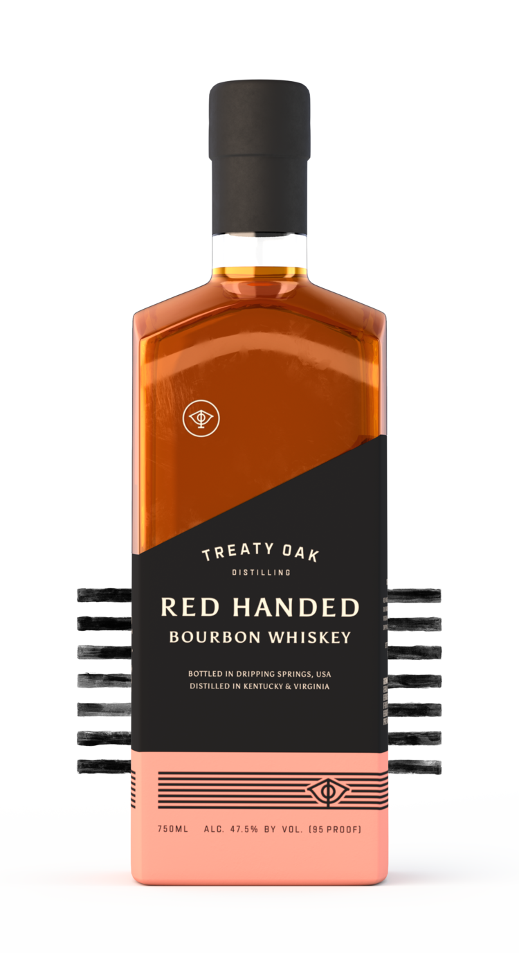 Treaty Oak Distilling Red Handed Kentucky Straight Bourbon Whiskey Bottle