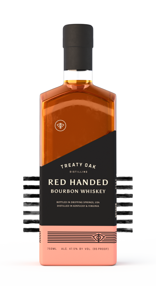 Treaty Oak Distilling Red Handed Kentucky Straight Bourbon Whiskey Bottle