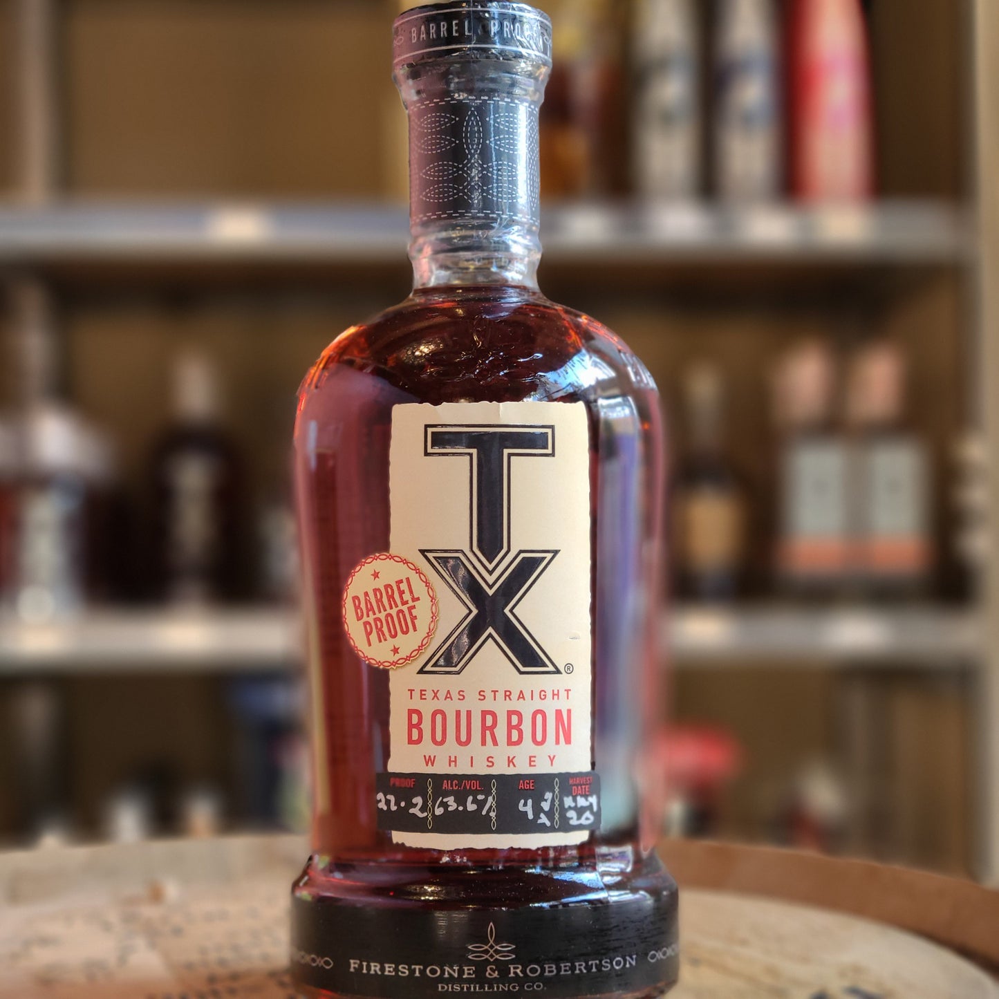 TX 127.4 Proof Texas Straight Bourbon Whiskey Bottle