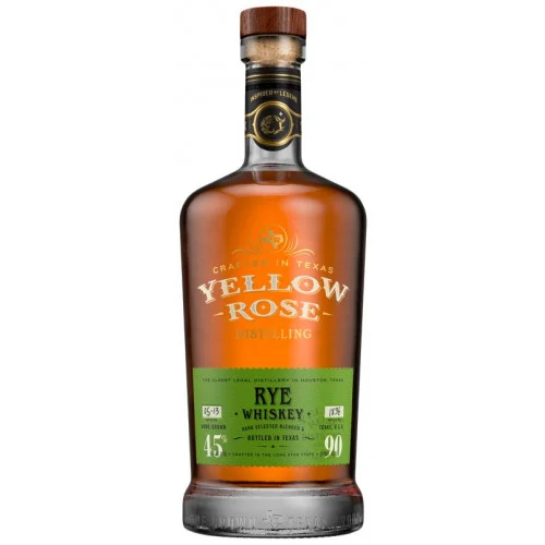 Yellow Rose Distilling 90 Proof Straight Rye Whiskey Bottle