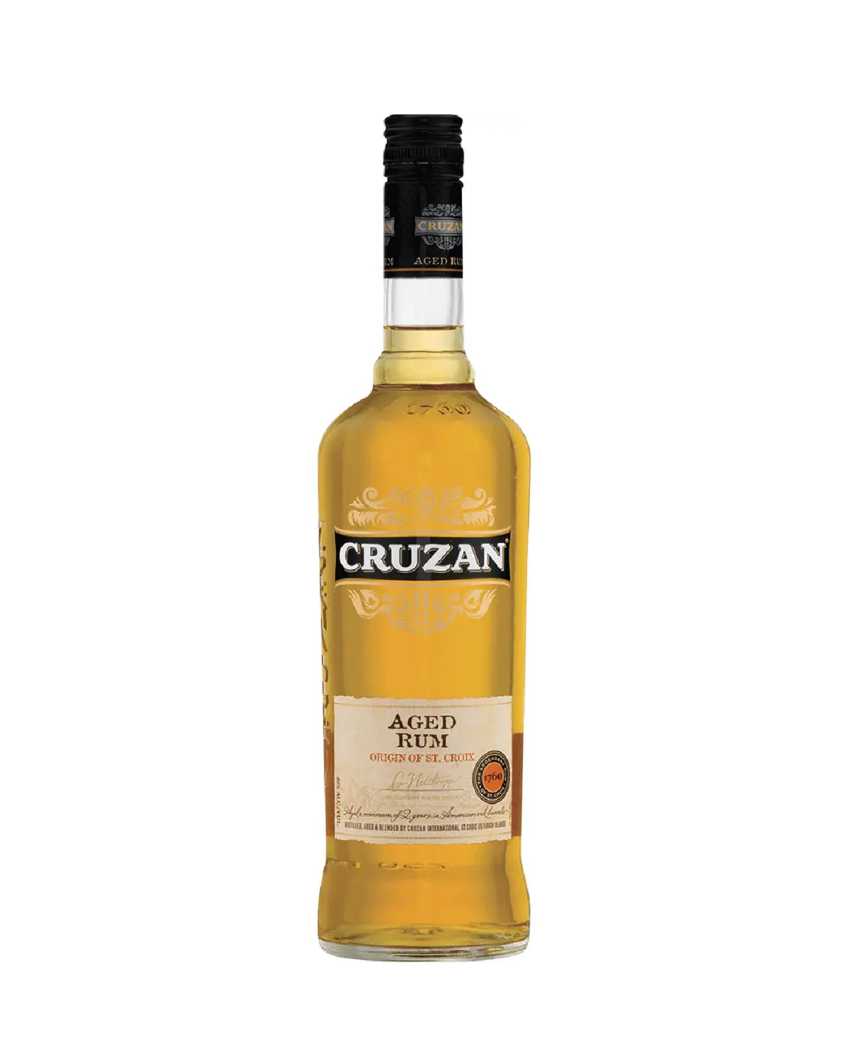 Cruzan Aged 2 Year 80 Proof Dark Rum Bottle