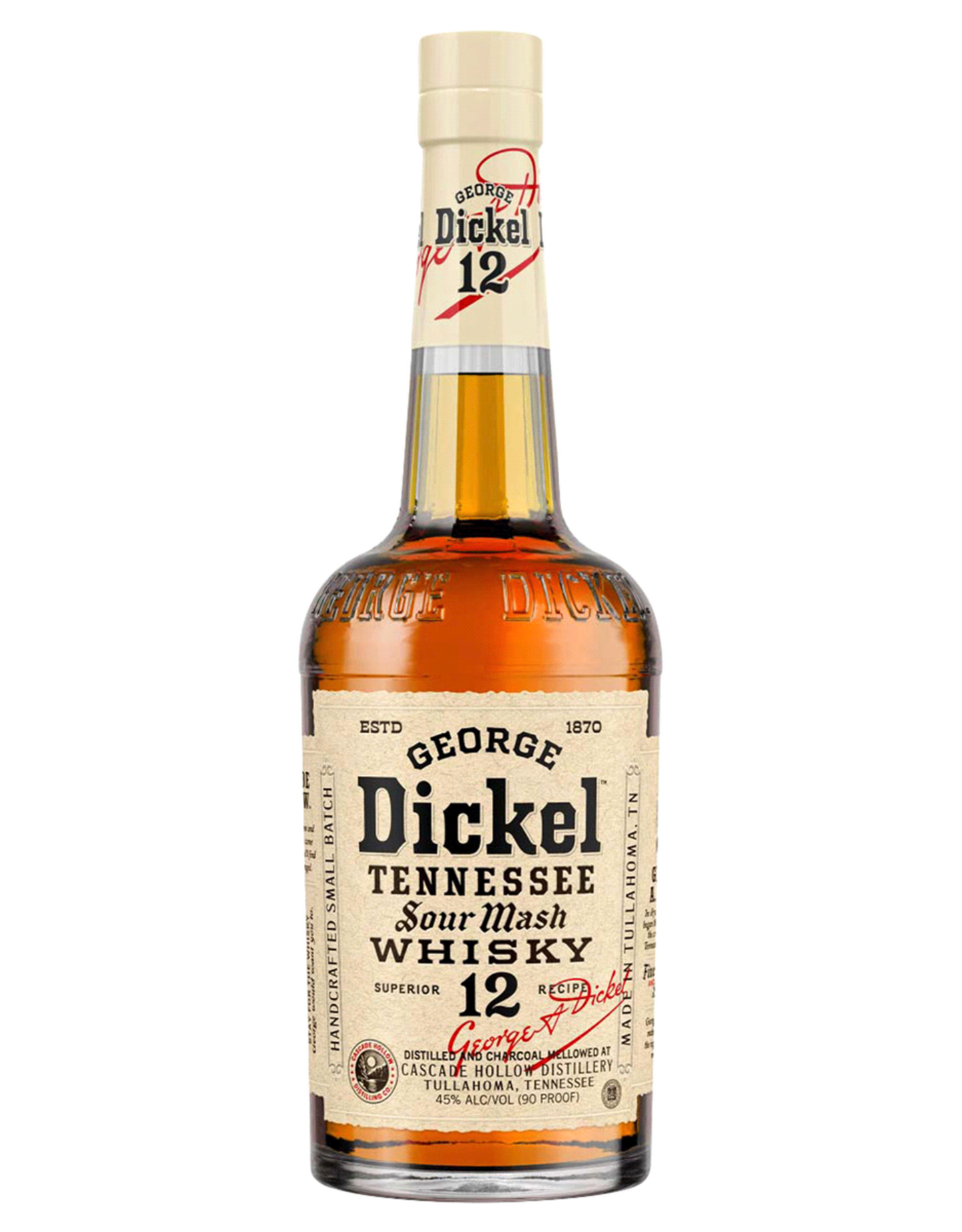 George Dickel 90 Proof Sour Mash Tennessee Whisky Bottle