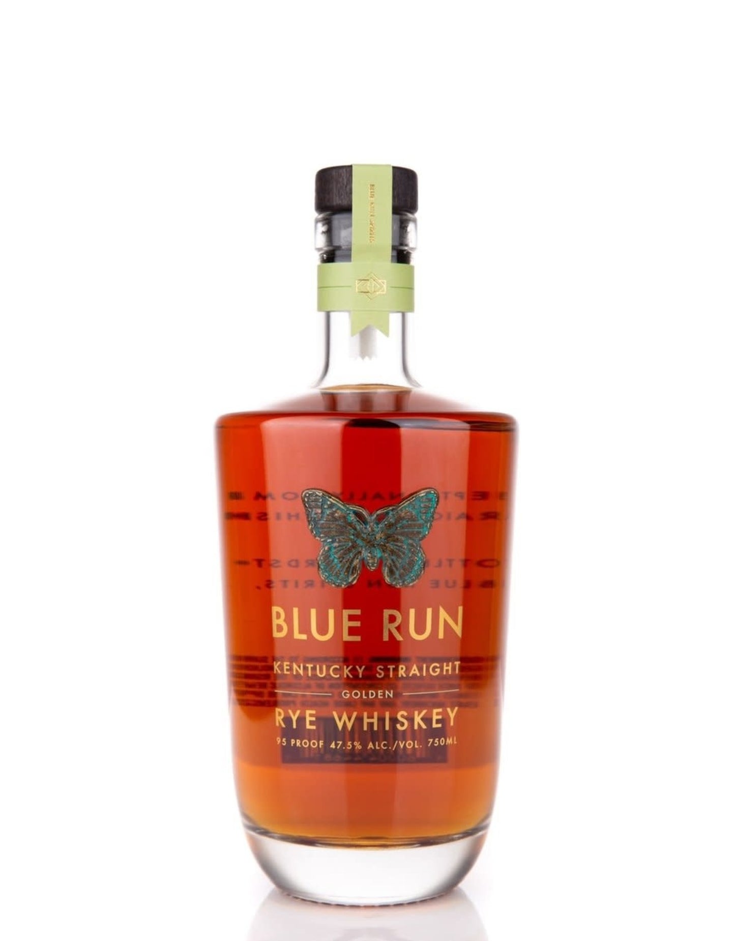 Blue Run Golden 95 Proof Rye Whiskey Bottle