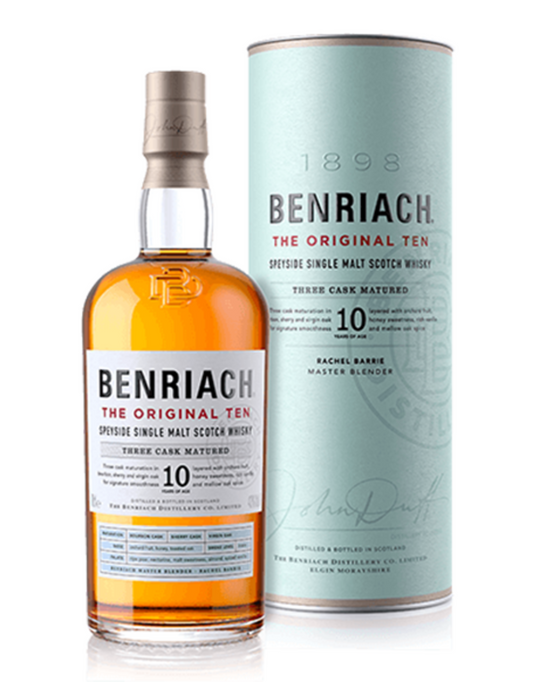 Benriach 86 Proof Original Ten Three Cask Matured Speyside Single Malt Scotch Whisky Bottle