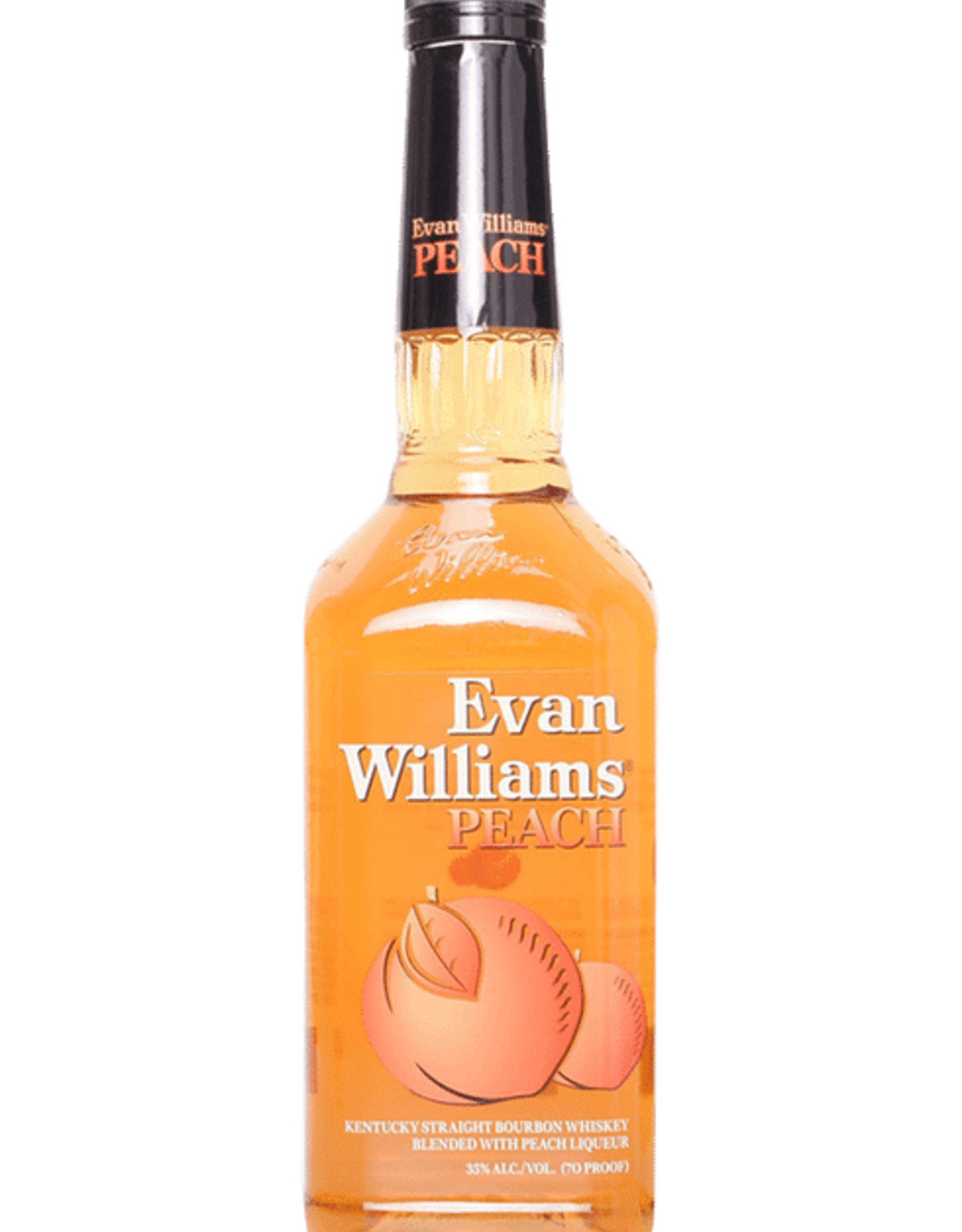 Evan Williams Peach Bourbon Whiskey Bottle