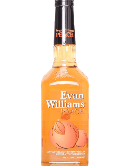 Evan Williams Peach Bourbon Whiskey Bottle