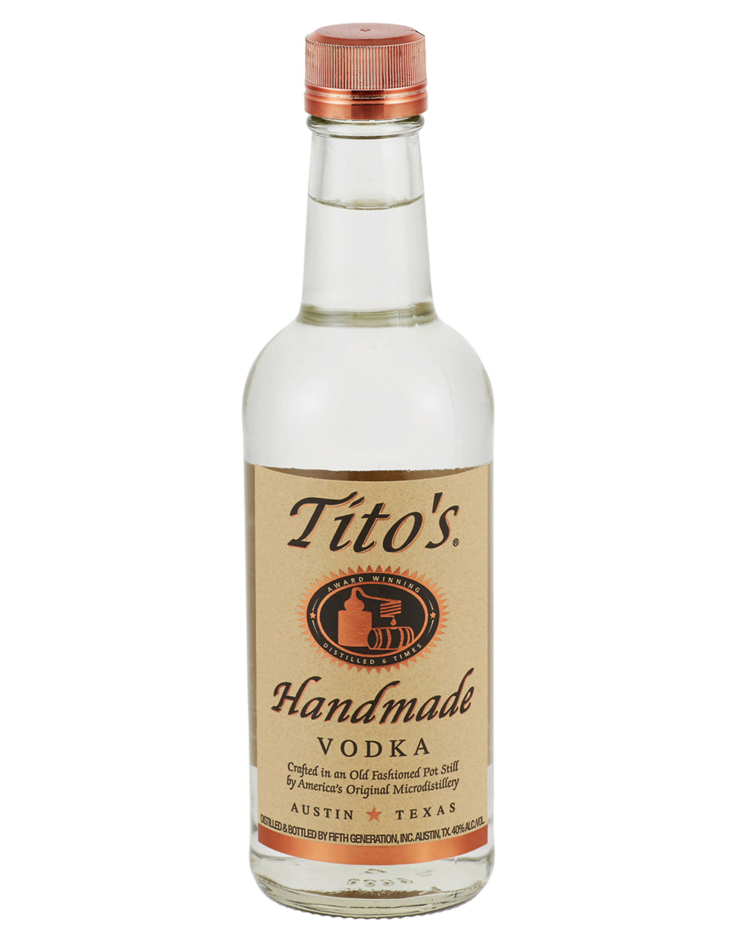 Tito's 80 Proof Handmade Vodka Bottle