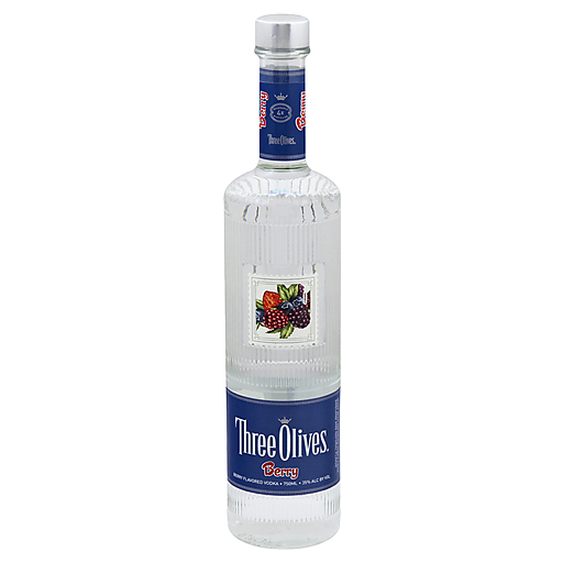 Three Olives Berry Vodka Bottle