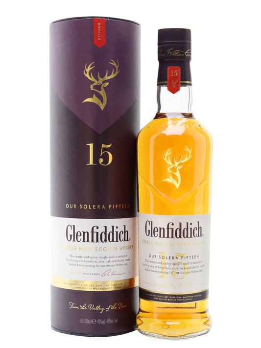 Glenfiddich Solera Reserve 15 Year Single Malt Scotch Whiskey Bottle