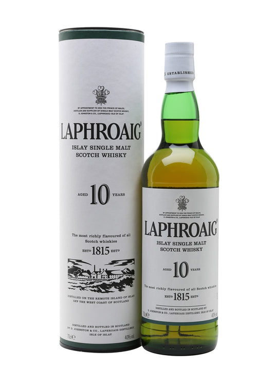 Laphroaig 96 Proof Aged 10 Years Islay Single Malt Scotch Whisky Bottle