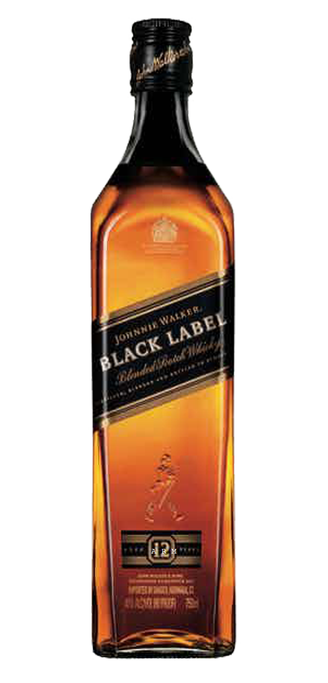 Johnnie Walker Black Label 80 Proof Blended Scotch Whisky Bottle