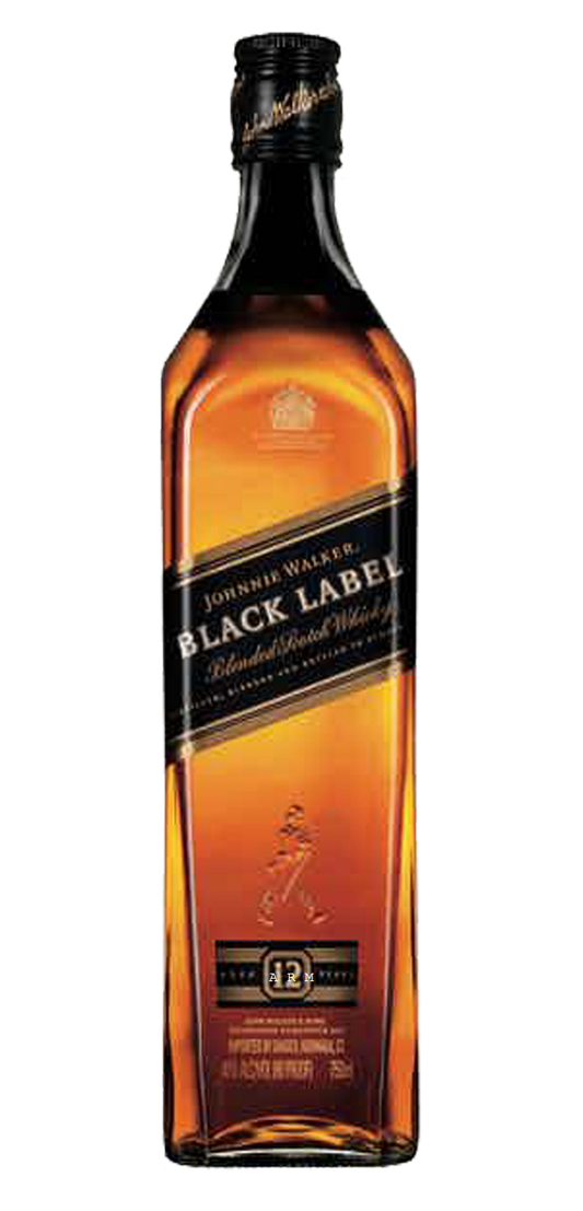 Johnnie Walker Black Label 80 Proof Blended Scotch Whisky Bottle