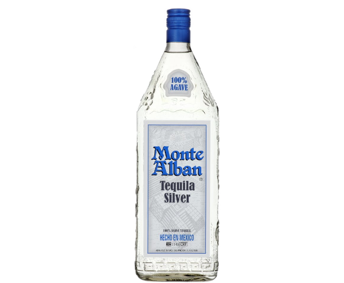 Monte Alban 80 Proof Silver Tequila Bottle