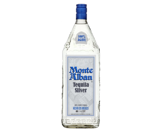 Monte Alban 80 Proof Silver Tequila Bottle