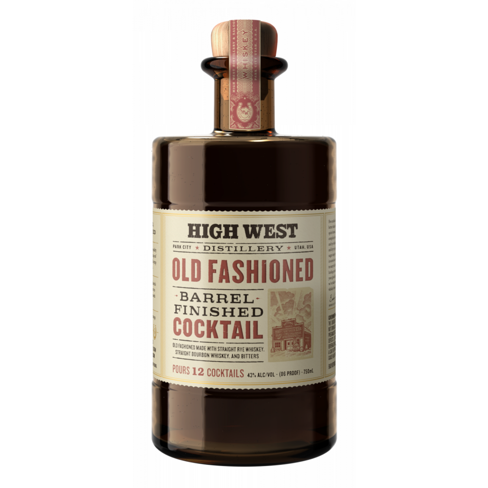 High West 86 Proof Old Fashioned Barrel Finished Whiskey Cocktail Bottle