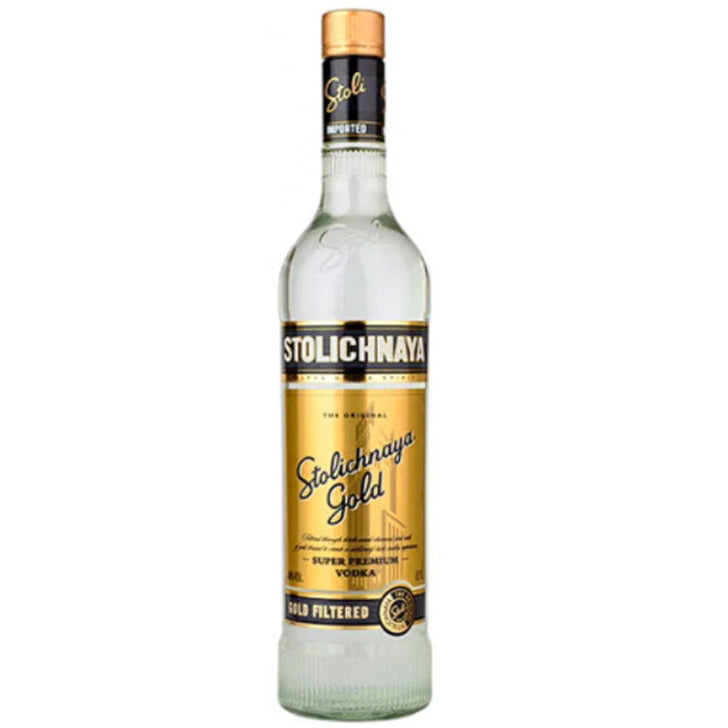 Stolichnaya 80 Proof Stoli Gold Vodka Bottle