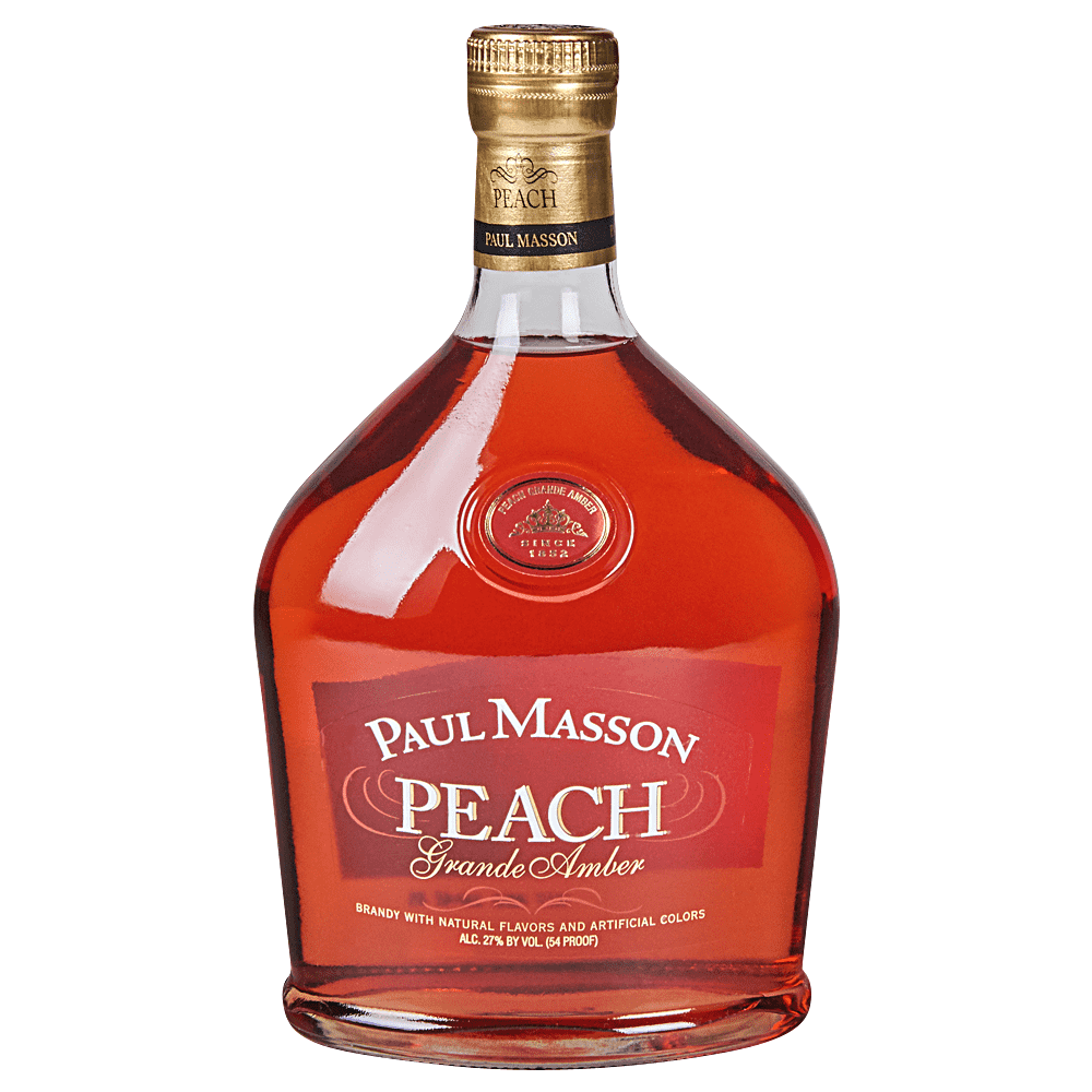 Paul Masson Peach Grande Amber Brandy Bottle