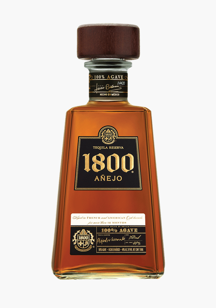 1800 80 Proof Anejo Tequila Bottle