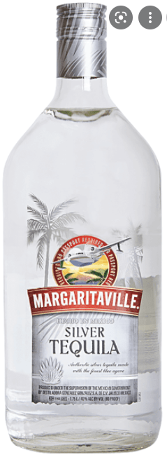 Margaritaville 80 Proof Blue Agave Silver Tequila Bottle