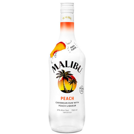 Malibu Caribbean Rum with Peach Liqueur Bottle