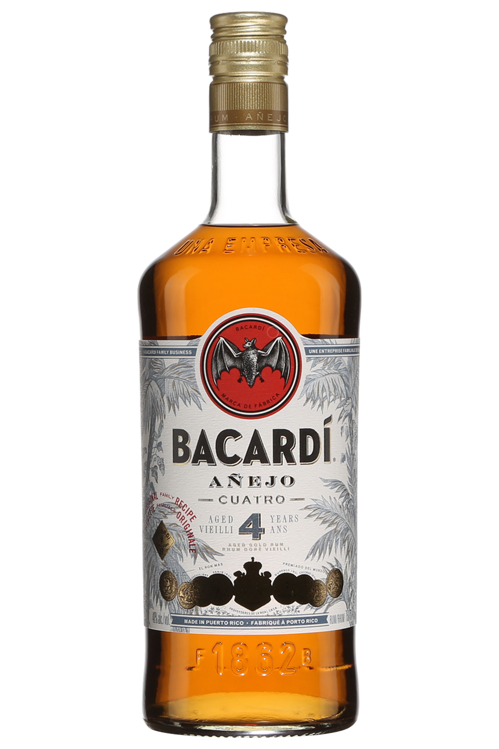 Bacardi Anejo Cuatro 80 Proof 4 Year Aged Rum