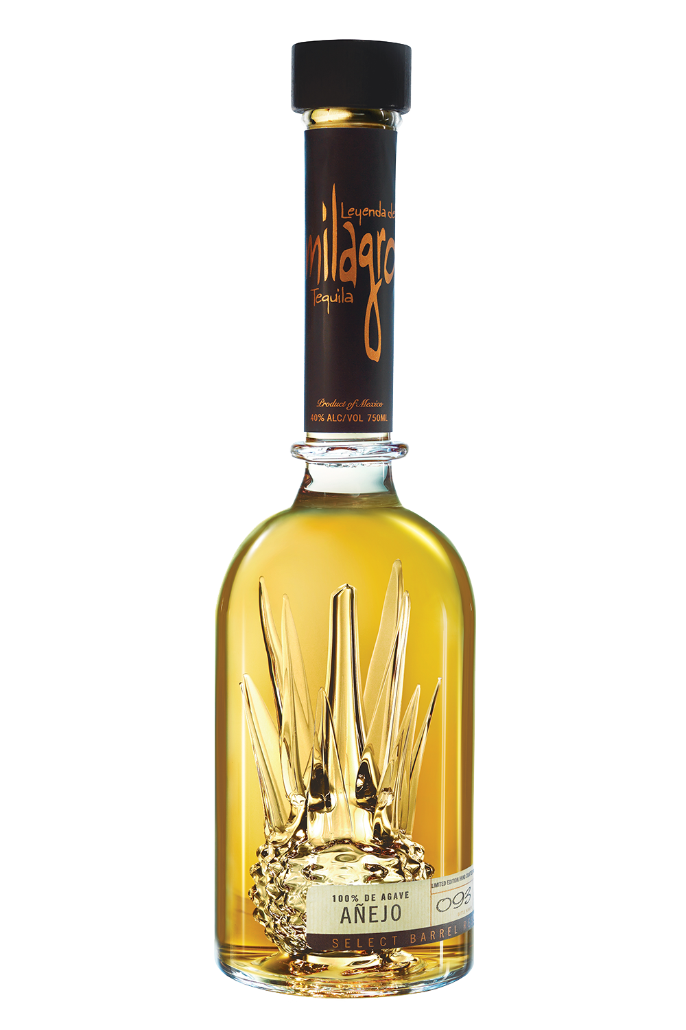 Milagro Select 80 Proof Barrel Reserve 100% De Agave Añejo Tequila Bottle