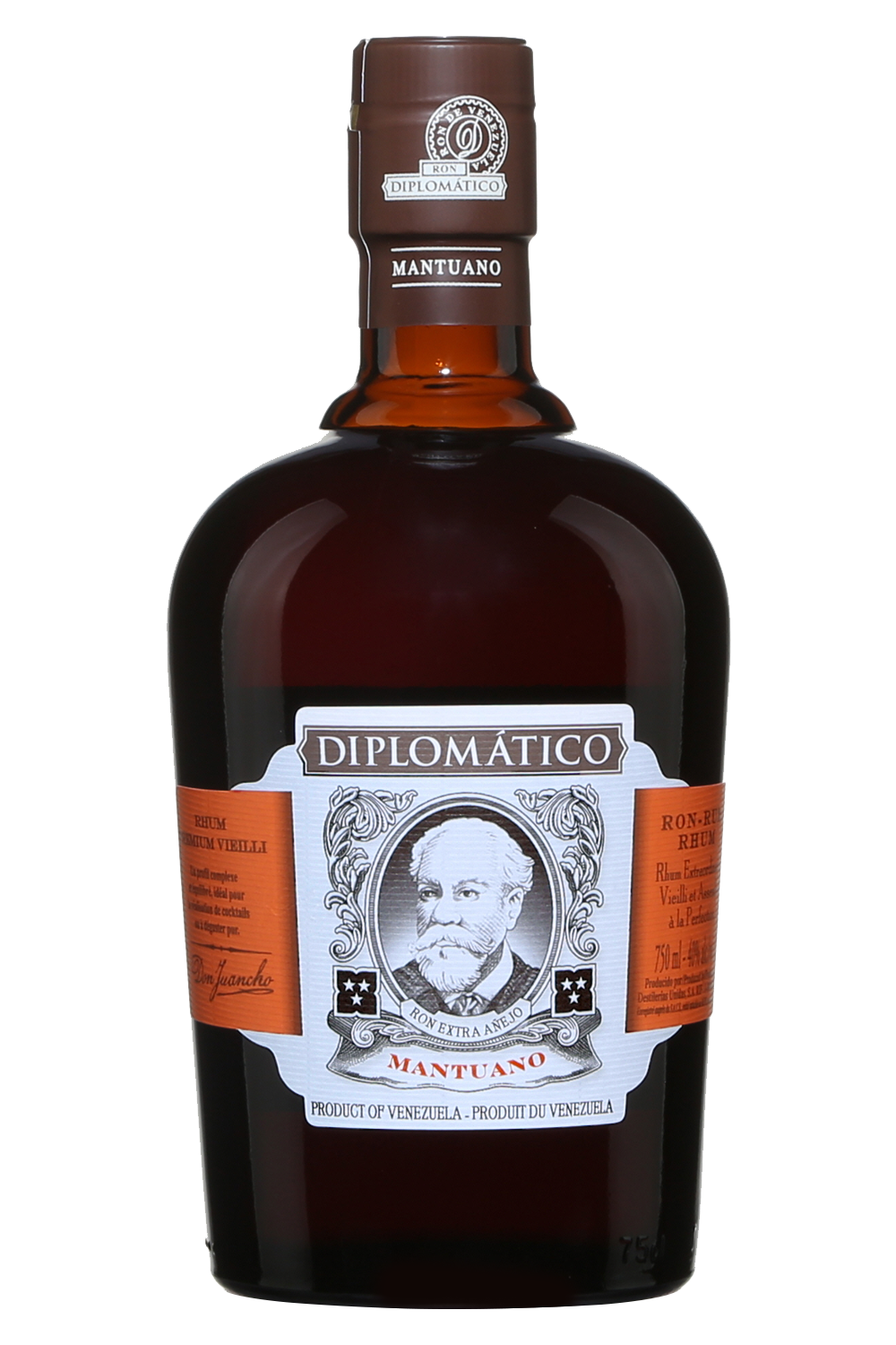 Diplomatico 80 Proof Mantuano Extra Añejo Dark Rum Bottle