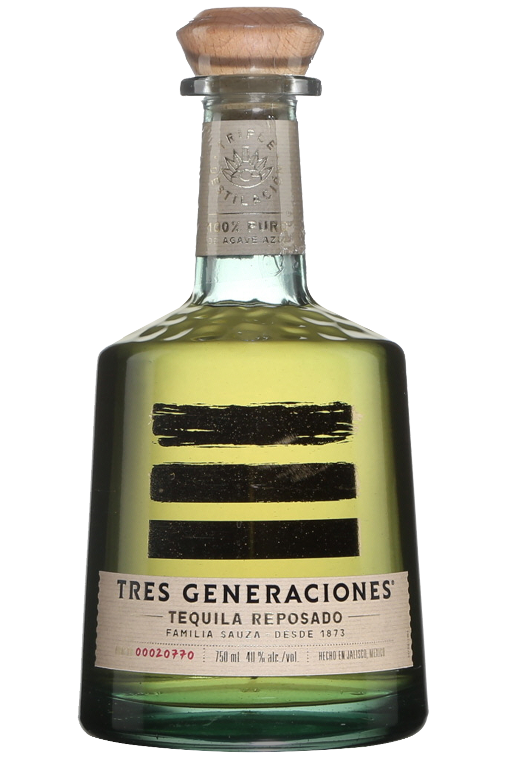 Tres Generaciones 80 Proof Reposado Tequila Bottle