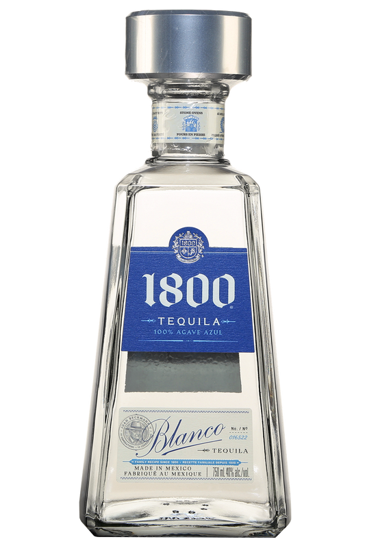 1800 80 Proof Silver Tequila Bottle