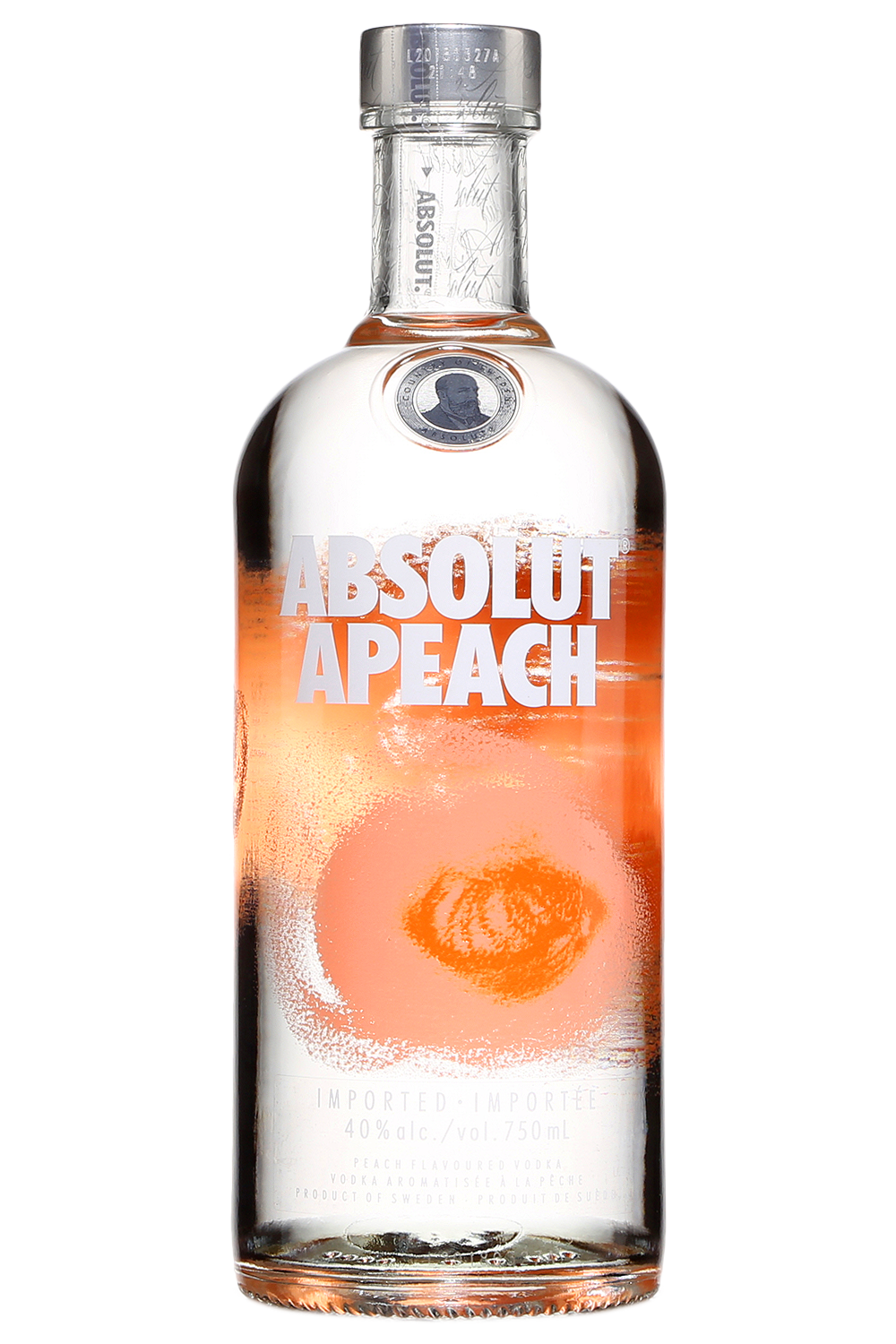 Absolut Peach Flavored Vodka Bottle