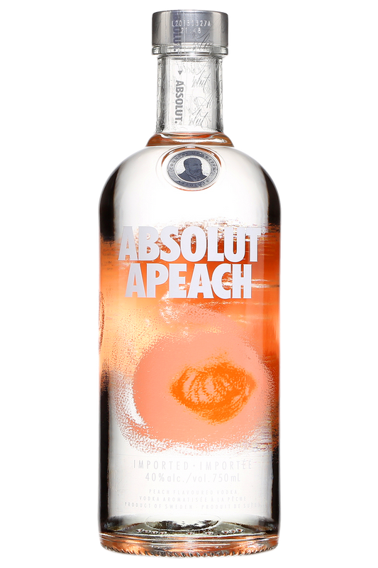 Absolut Peach Flavored Vodka Bottle