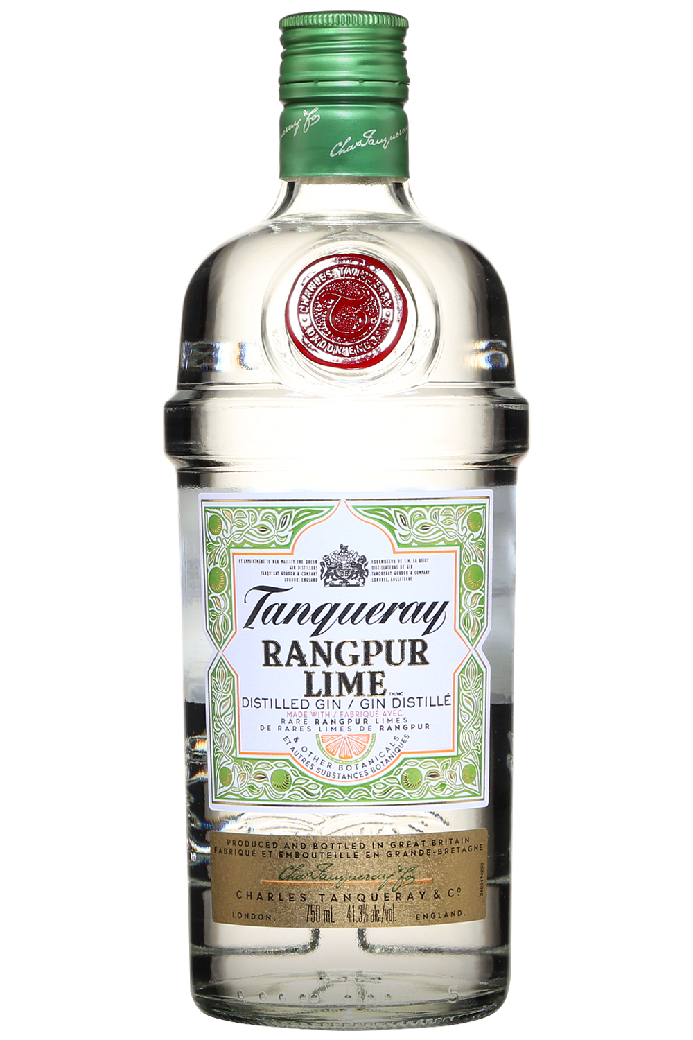 Tanqueray Rangpur Lime 82.6 Proof Distilled Gin Bottle