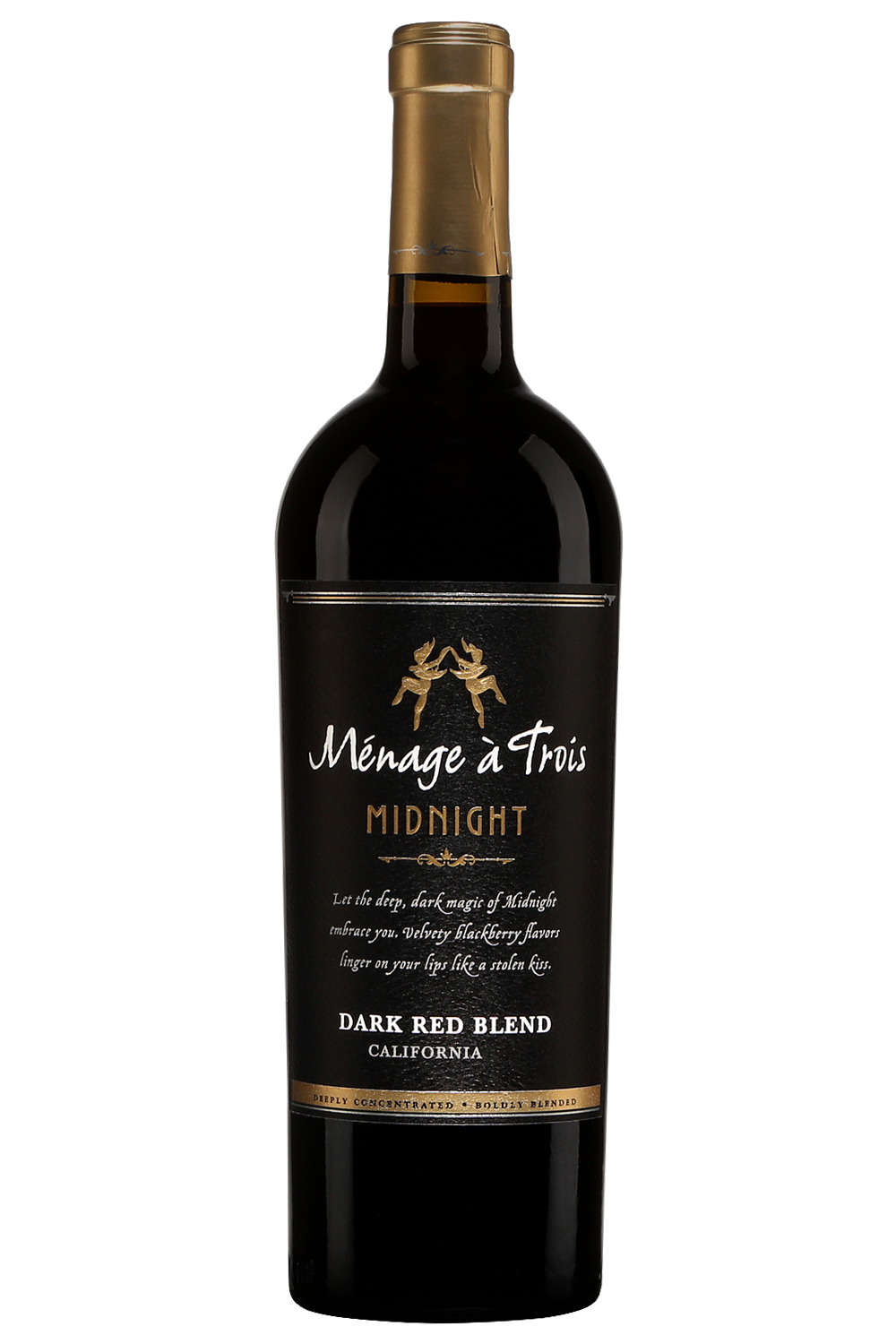 Ménage à Trois Wines Midnight Dark Red Blend Wine Bottle California