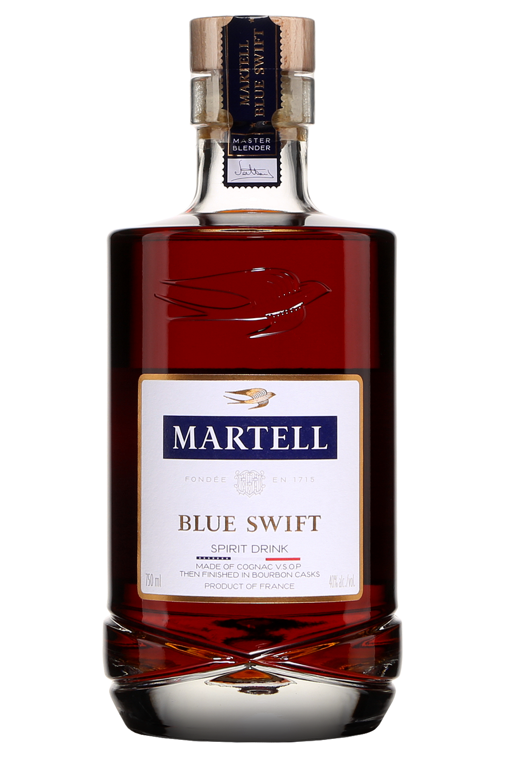 Martell 80 Proof Blue Swift with Cognac VSOP Spirit Drink Bottle