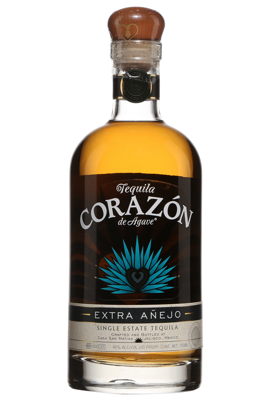 Corazon  80 Proof Extra Anejo Tequila Bottle