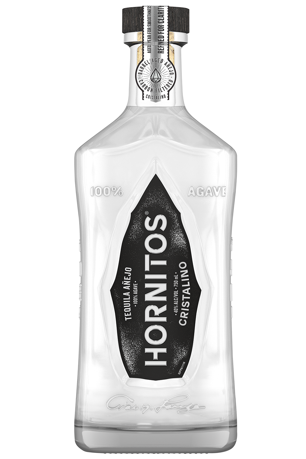 Hornitos 80 Proof Cristalino Añejo Tequila Bottle