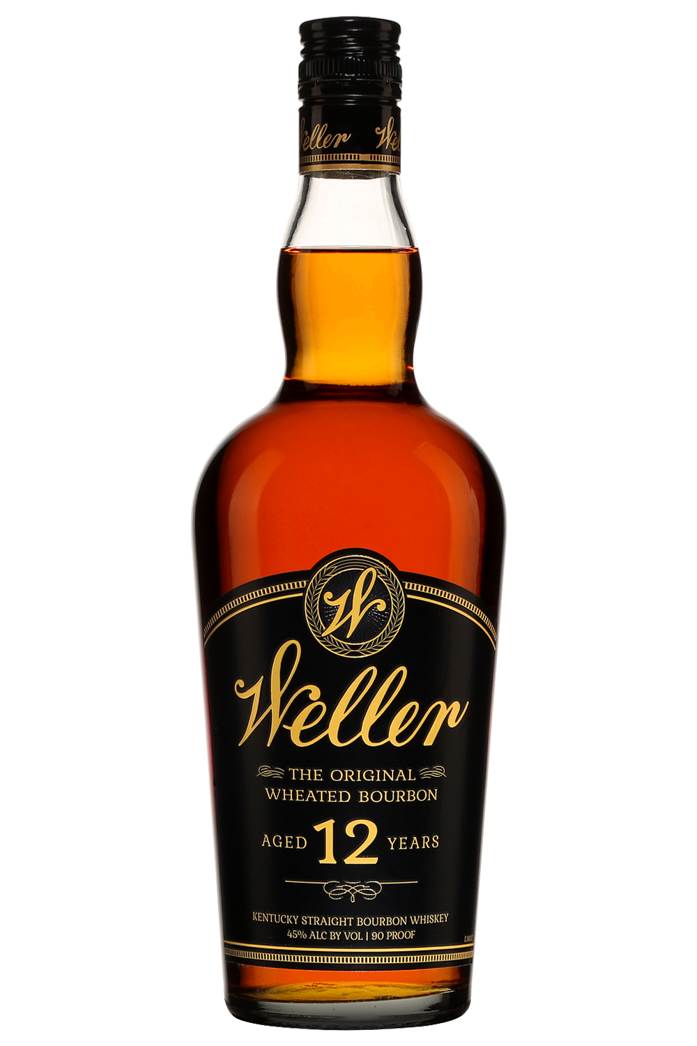 W. L. Weller 90 Proof Aged 12 Year Original Wheated Bourbon Whiskey Bottle