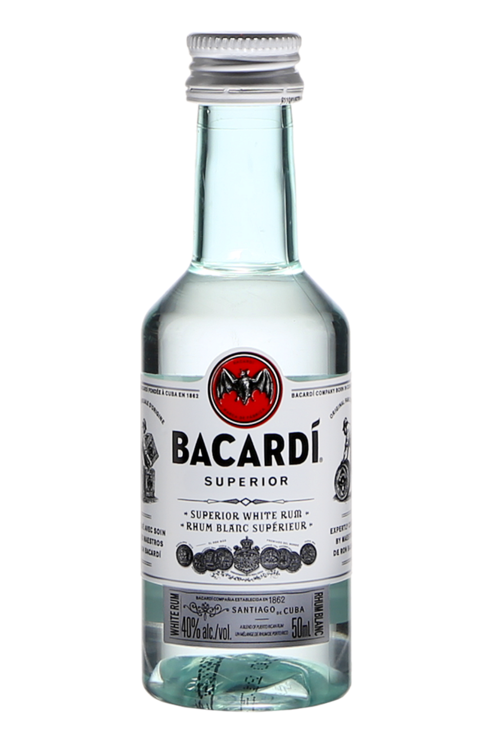 Bacardi Superior 80 Proof White Rum Bottle