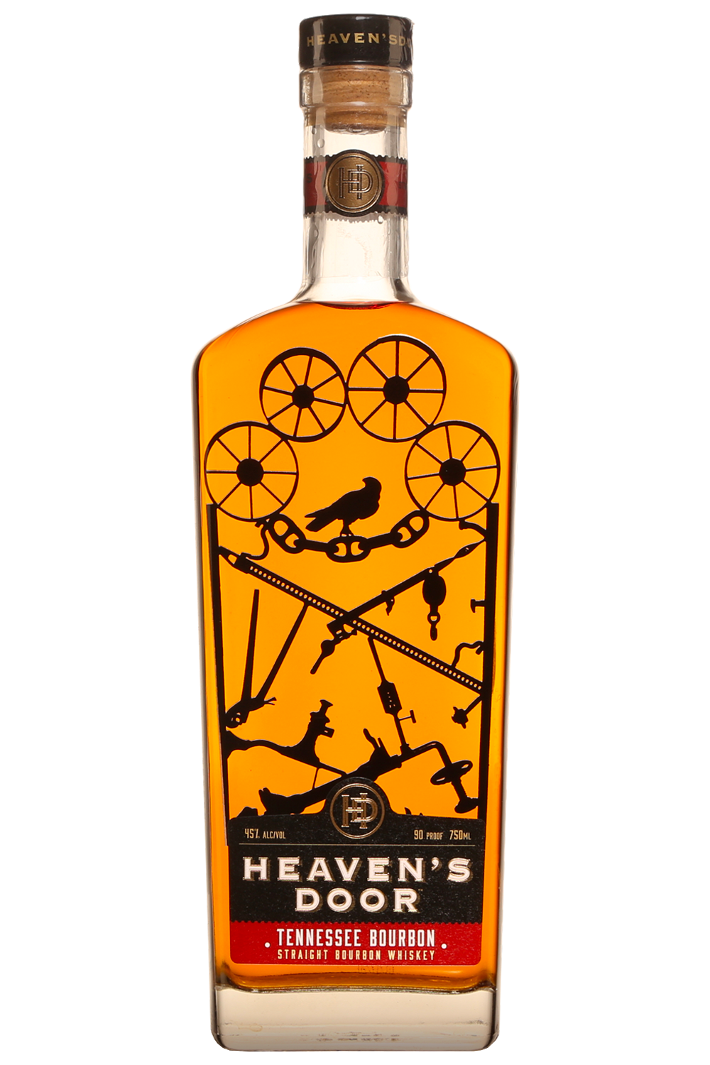 Heaven's Door 90 Proof Straight Bourbon Whiskey Bottle